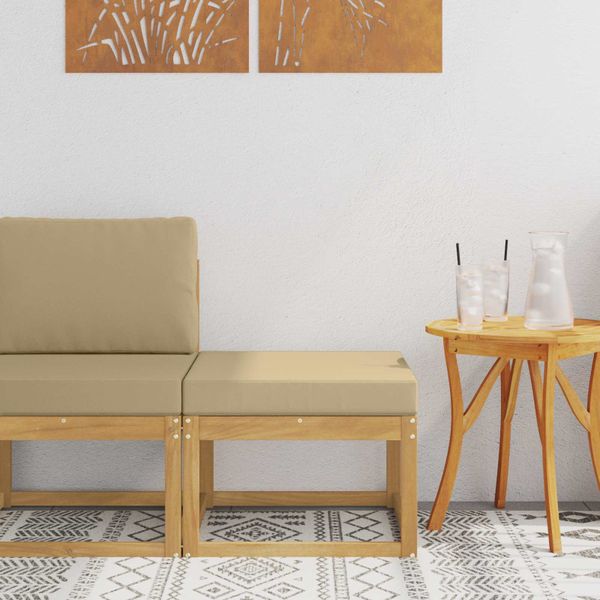 vidaXL Outdoor Hocker Pevné akáciové drevo Biela