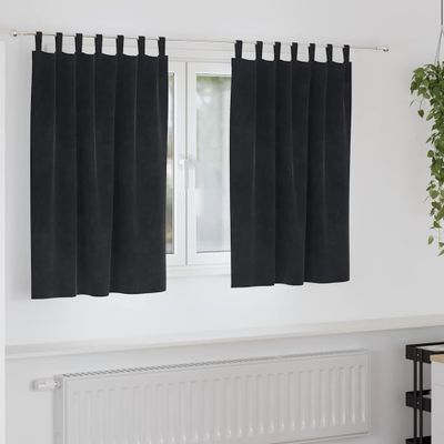 vidaXL Zatemňovacie závesy 2 pcs Čierna 140 x 140 cm Zamat