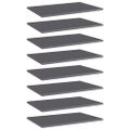 vidaXL Prídavné police 8 ks, lesklé sivé 60x40x1,5cm, kompozitné drevo