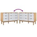 vidaXL Skrinka so zásuvkami OTTA, hnedo biela 111x43x73,5 cm, borovica