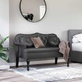 vidaXL Chesterfield lavica Čierna 120,5 x 65 x 75 cm Umelá koža