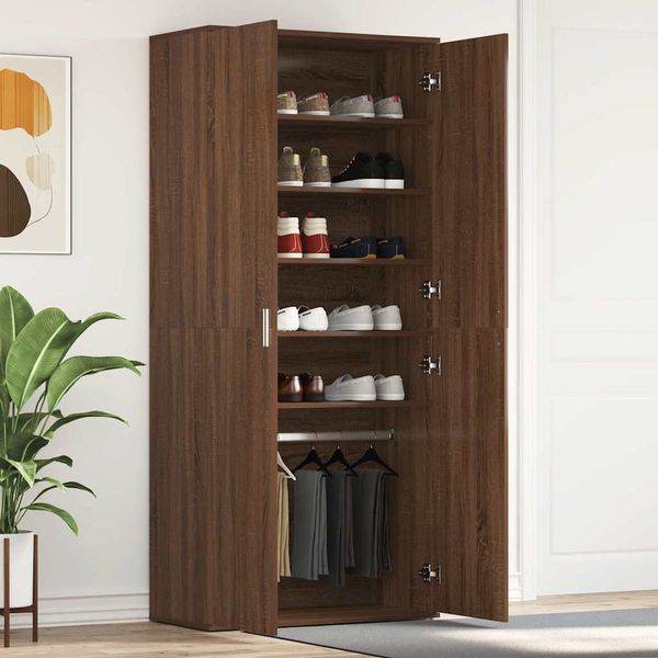 vidaXL Skriňa na topánky 80 x 39 x 178 cm Kompozitné drevo Hnedý dub