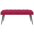 vidaXL Lavica s gombíkovým prešívaním Víno červené 110 x 40 x 46 cm