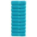 vidaXL Prémiové uteráky pre hostí SOLUND 10 ks tyrkysové 30x50 cm 600 g/m²