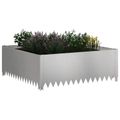 vidaXL Obrubník trávnika 100 x 100 x 35 cm Oceľ Strieborná