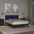 vidaXL Rám postele s LED pásikmi Čierna 120 x 200 cm Umelá koža