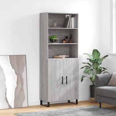 vidaXL Vysoká skrinka sivý dub sonoma 69,5x34x180 cm spracované drevo