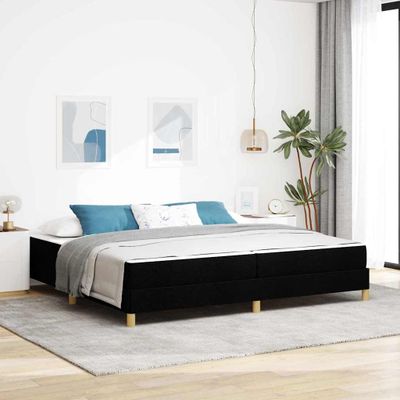 vidaXL Posteľ s pružinovým rámom s matracmi Čierna 200 x 200 cm látka