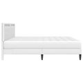 vidaXL Rám postele s LED pásikmi Biela 180 x 200 cm Umelá koža