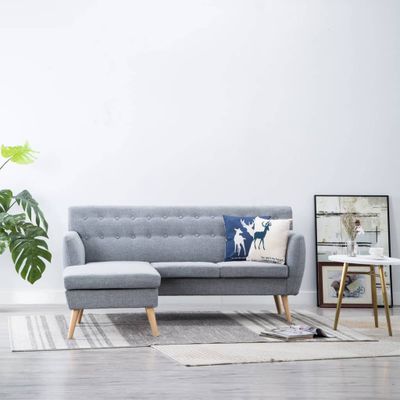 vidaXL Pohovka v tvare L, látkový poťah 171,5x138x81,5 cm, svetlosivá