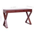 vidaXL Počítačový stôl hnedý 132x47x77 cm masívne mahagónové drevo