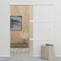 vidaXL Posuvné dvere ESG sklo a hliník 90x212 cm strieborné