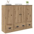 vidaXL Highboard 3 ks Remeselný dub 132 x 35,5 x 103,5 cm