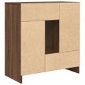 vidaXL Komoda so zásuvkami a dvierkami, hnedý dub 70,5x34x74,5 cm
