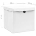 vidaXL Úložné boxy s vekom 10 ks, 28x28x28 cm, biele