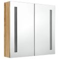 vidaXL LED kúpeľňová zrkadlová skrinka dubová 62x14x60 cm