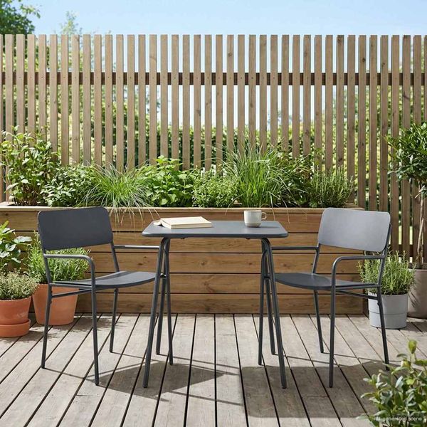 vidaXL Záhradné kreslá 2 pcs Antracit 51 x 55 x 81 cm Oceľ