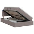 vidaXL LED úložná posteľ s matracom Sivohnedá 120 x 190 cm Látka