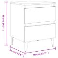 vidaXL Nočný stolík s kovovými nohami dymový dub 40x35x50 cm
