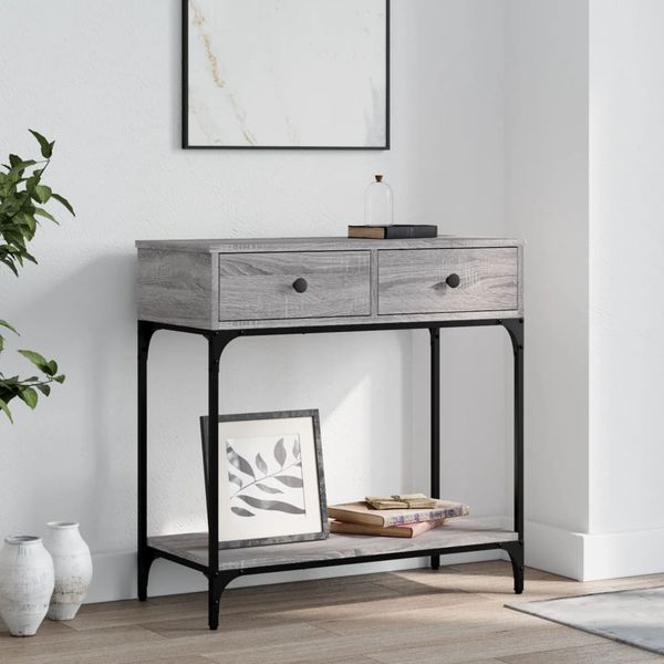 vidaXL Konzolový stolík sivý sonoma 75 x 34,5 x 75 cm kompozitné drevo