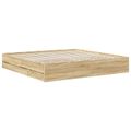 vidaXL Rám postele Sonoma dub 200 x 200 cm Inžinierske drevo