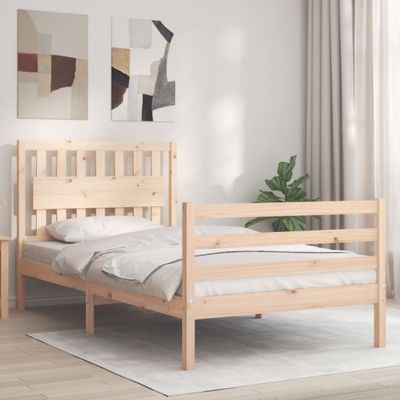 vidaXL Rám postele s čelom 100x200 cm masívne drevo