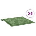 vidaXL Podložky na stoličku 6 ks vzor listov 50x50x3 cm látka