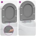 vidaXL WC sedadlo Sivá 47 x 36 x 3,4 cm Duroplast