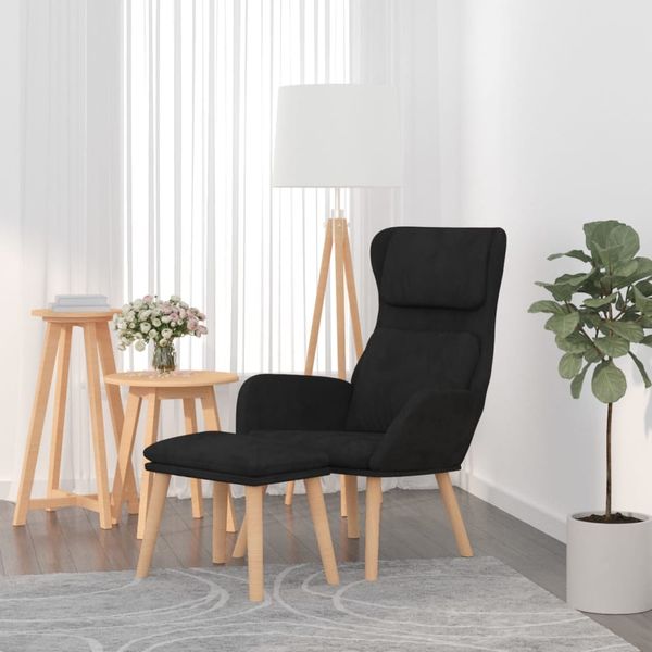 vidaXL Relaxačné kreslo s podnožkou čierne zamat