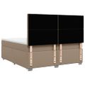 vidaXL Boxspring posteľ s matracom kapučínová 200x200 cm umelá koža