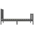 vidaXL Rám postele s čelom sivý 100x200 cm masívne drevo