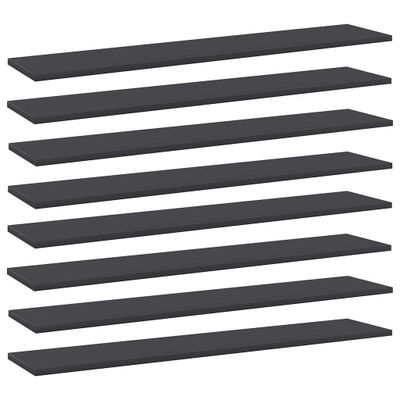 vidaXL Prídavné police 8 ks, sivé 100x20x1,5 cm, drevotrieska