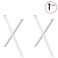 vidaXL Nohy k jedálenskému stolu v tvare X, 2 ks, biele, 90 x (72-73) cm, oceľové