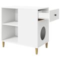 vidaXL Mačka Dom Biela 72 x 42,5 x 70 cm Kompozitné drevo