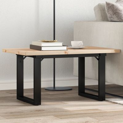 vidaXL Konferenčný stolík v tvare O 80x50x40,5 cm borovica a oceľ