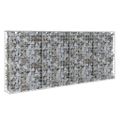 vidaXL Gabiónová stena s krytmi, pozinkovaná oceľ 200x20x85 cm