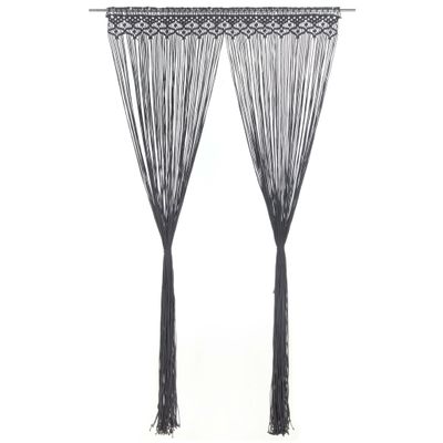 vidaXL Záclona macrame antracitová 140x240 cm bavlna