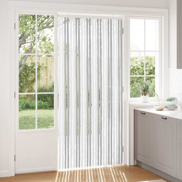 vidaXL Záves proti hmyzu z chenille Svetlo šedá a biela 100 x 220 cm