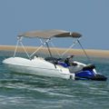 vidaXL Strieška Bimini s 4 oblúkmi a stenami 243x(230-244)x137 cm