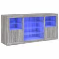 vidaXL Komoda s LED svetlami sivá sonoma 142,5x37x67 cm