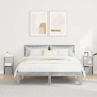 vidaXL Nočný stolík so zásuvkou 2 pcs Sivý Sonoma 25,5 x 22 x 49,5 cm