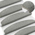 vidaXL Samolepiace schodové rohože 15 ks 80 x 24,5 x 3,5 cm Svetlosivá
