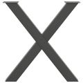 vidaXL Nohy k jedálenskému stolu v tvare X, 3 ks, antracitové, 80 x (72-73) cm, oceľ