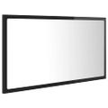 vidaXL LED kúpeľňové zrkadlo lesklé čierne 80x8,5x37 cm akryl