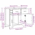 vidaXL Servírovacia skriňa Čierny dub 79,5 x 35,5 x 74,5 cm