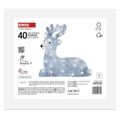 LED vianočný jelenček, 27 cm, vonkajší aj vnútorný, studená biela, časovač