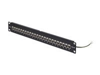 Feed through patch panel - s lištou na káble, inline spojkami - montáž do racku - CAT 6a - STP - RJ-45 X 24 - čierna a strieborná - 1U - 19" - kompatibilný s TAA