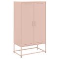 vidaXL Vysoká skrinka ružová 68,5x38,5x123,5 cm oceľ