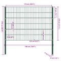 vidaXL Plotový panel so stĺpikmi, železný 176,5x120 cm, zelený