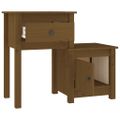 vidaXL Nočný stolík medovohnedý 79,5x38x65,5 cm masívna borovica